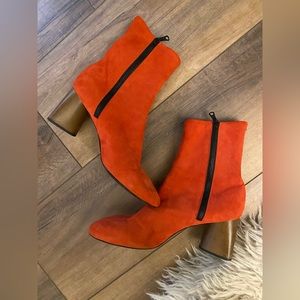 Rag and bone red suede boots